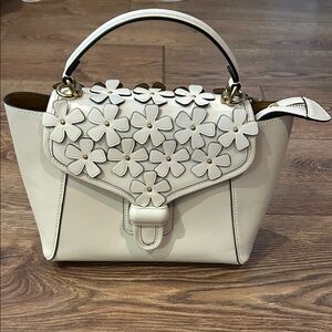 Coach White Floral Satchel